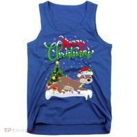 Funny Otter Animal Lover Xmas Lighting Otter Christmas Funny Gift Tank Top thumb 0