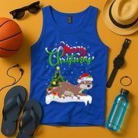 Funny Otter Animal Lover Xmas Lighting Otter Christmas Funny Gift Tank Top thumb 4