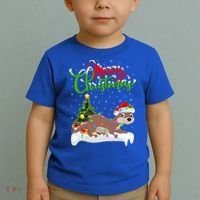 Funny Otter Animal Lover Xmas Lighting Otter Christmas Funny Gift Toddler T-Shirt thumb 2