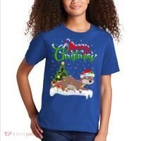 Funny Otter Animal Lover Xmas Lighting Otter Christmas Funny Gift Kids T-Shirt thumb 2
