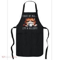 First Of All I'm A Delight Sarcastic Coffee Grumpy Funny Cat Apron thumb 0