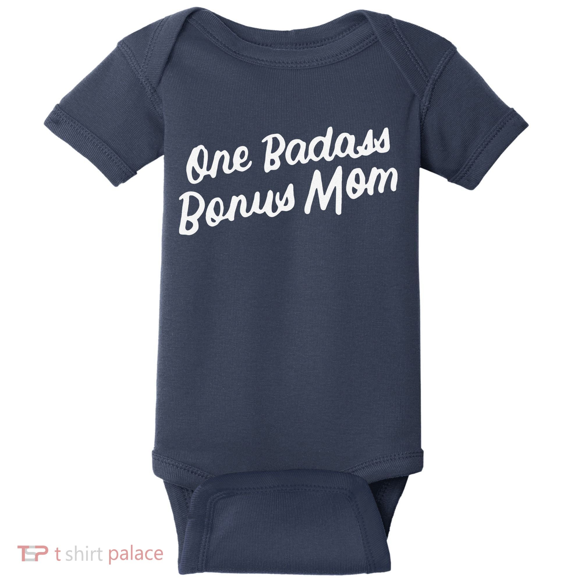 Funny One Badass Bonus Mom Gift For Stepmom MotherS Day Baby Bodysuit