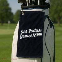 Funny One Badass Bonus Mom Gift For Stepmom MotherS Day Golf Towel thumb 2