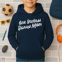 Funny One Badass Bonus Mom Gift For Stepmom MotherS Day Kids Hoodie thumb 2