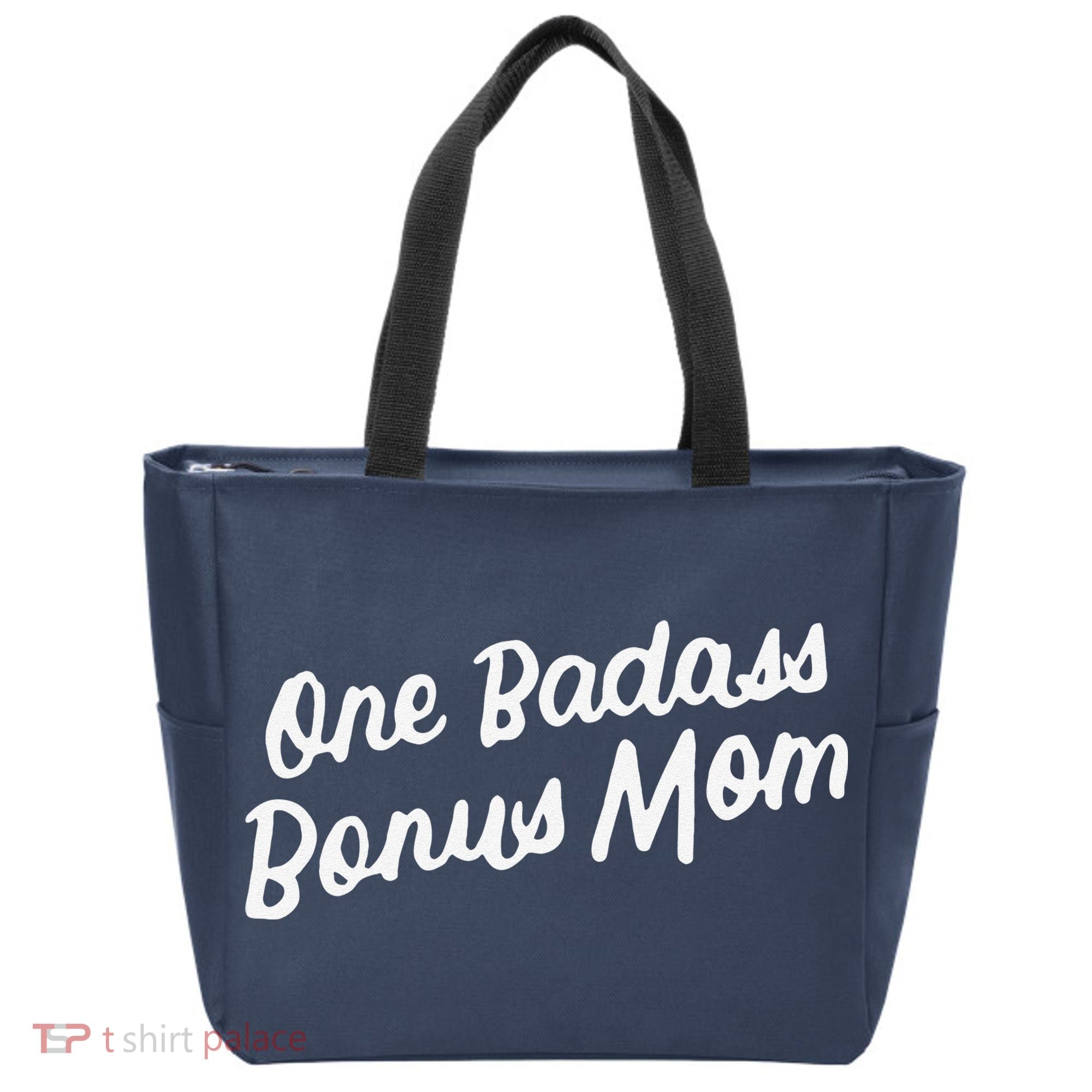 Funny One Badass Bonus Mom Gift For Stepmom MotherS Day Tote Bag