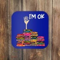 Full Of Books I'm Ok Gift Coaster thumb 0