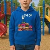 Full Of Books I'm Ok Gift Kids Hoodie thumb 2