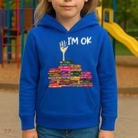Full Of Books I'm Ok Gift Kids Hoodie thumb 3