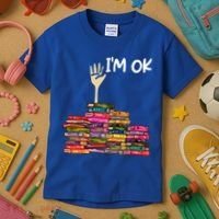Full Of Books I'm Ok Gift Kids T-Shirt thumb 3