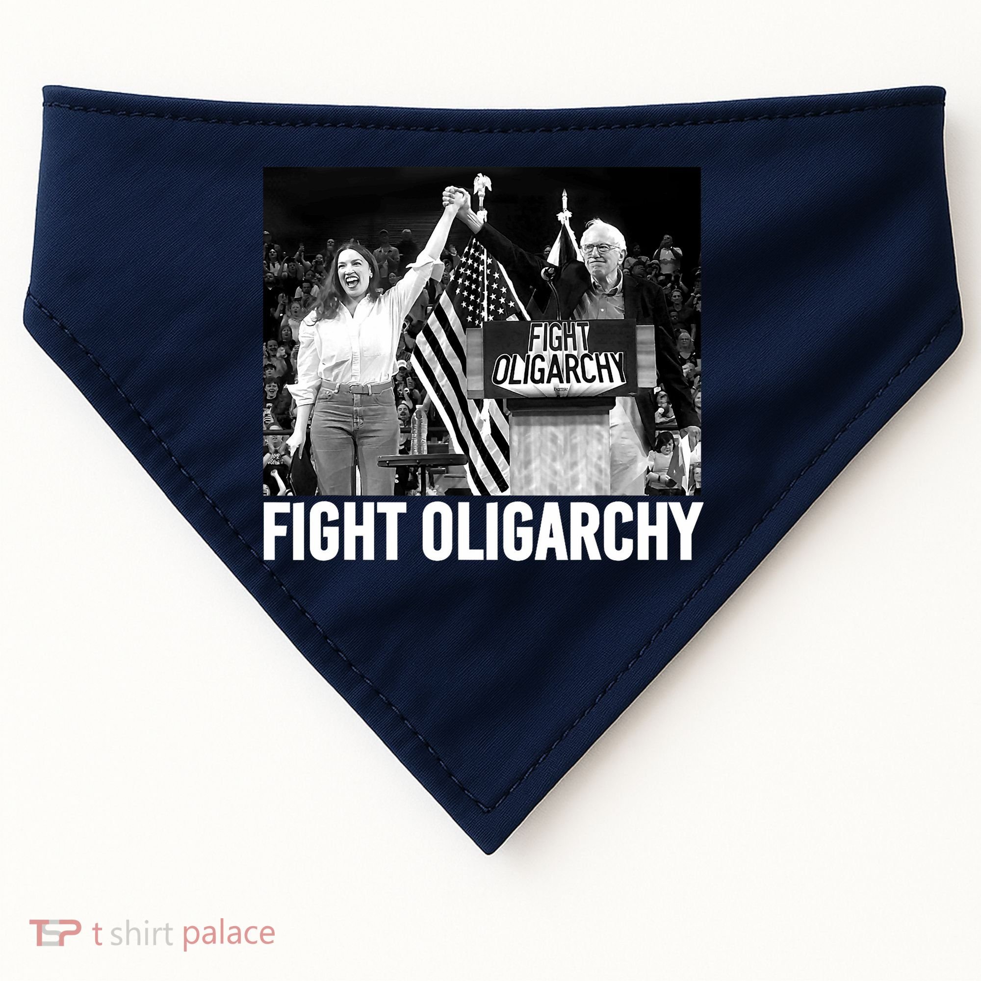 Fight Oligarchy Bernie Sanders And AOC Freedom US Anti Trump  USA-Made Doggie Bandana