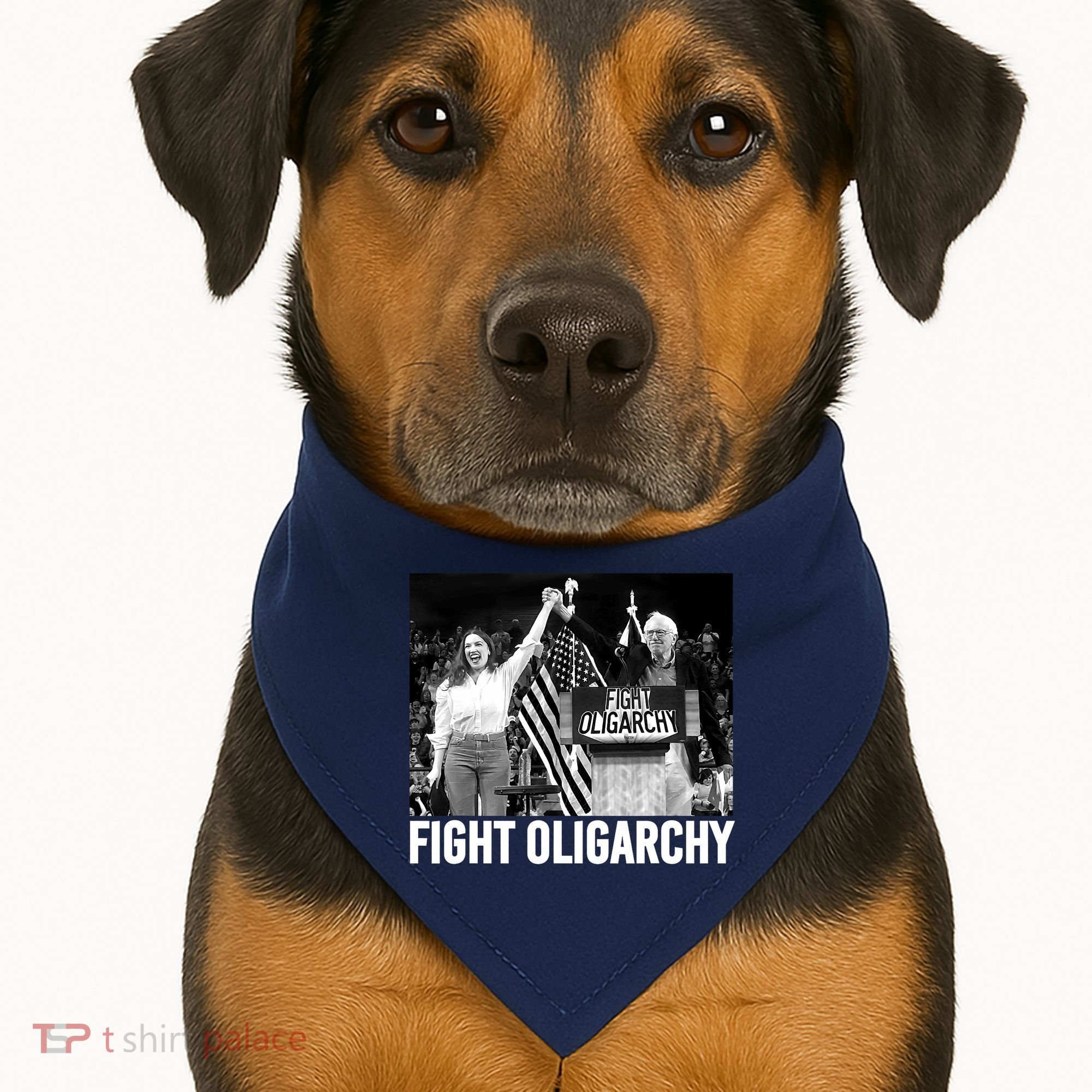 Fight Oligarchy Bernie Sanders And AOC Freedom US Anti Trump  USA-Made Doggie Bandana