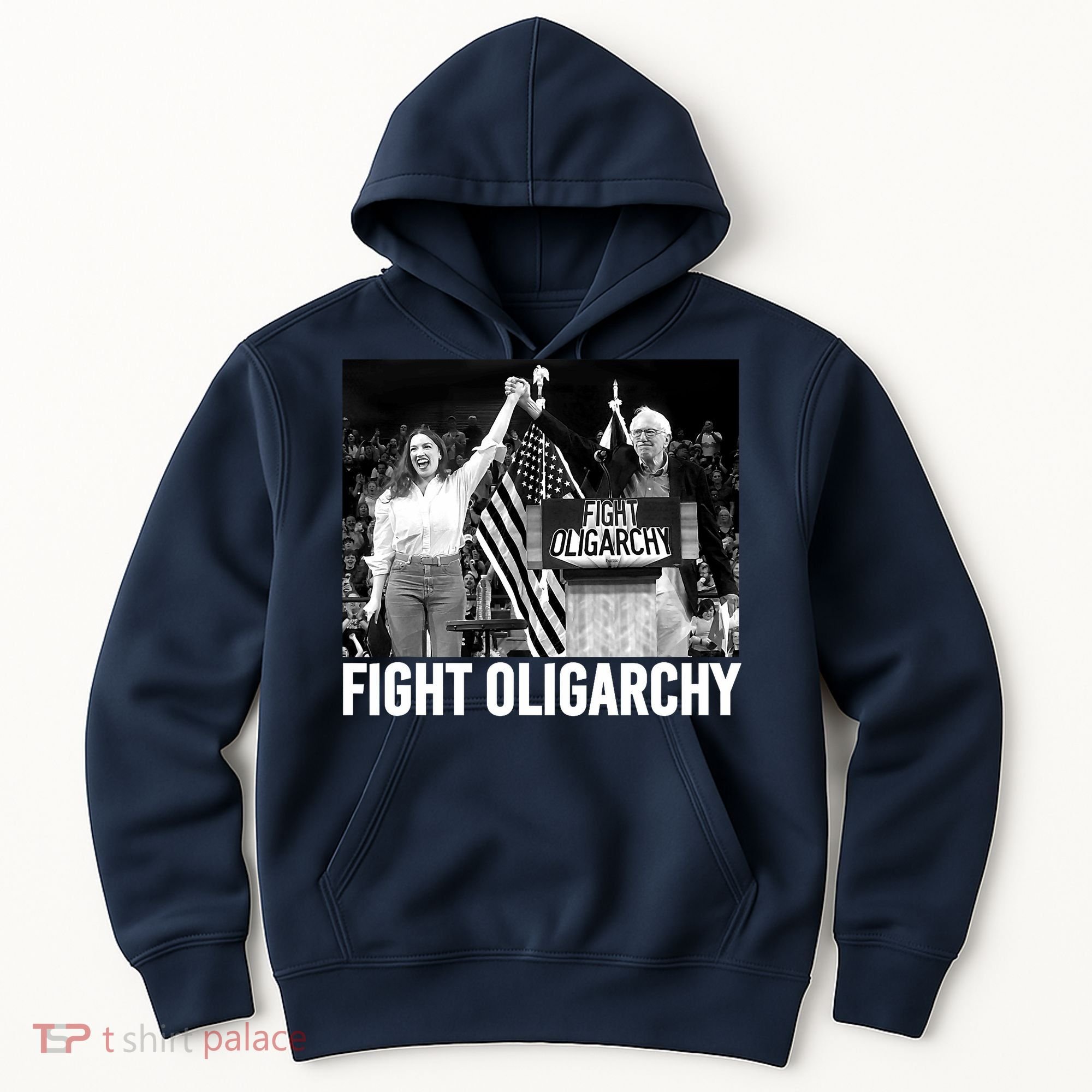 Fight Oligarchy Bernie Sanders And AOC Freedom US Anti Trump  Hoodie