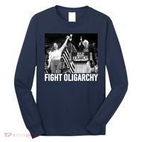 Fight Oligarchy Bernie Sanders And AOC Freedom US Anti Trump  Long Sleeve Shirt thumb 0