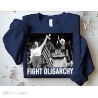 Fight Oligarchy Bernie Sanders And AOC Freedom US Anti Trump  Sweatshirt thumb 2