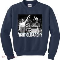 Fight Oligarchy Bernie Sanders And AOC Freedom US Anti Trump  Kids Sweatshirt thumb 0