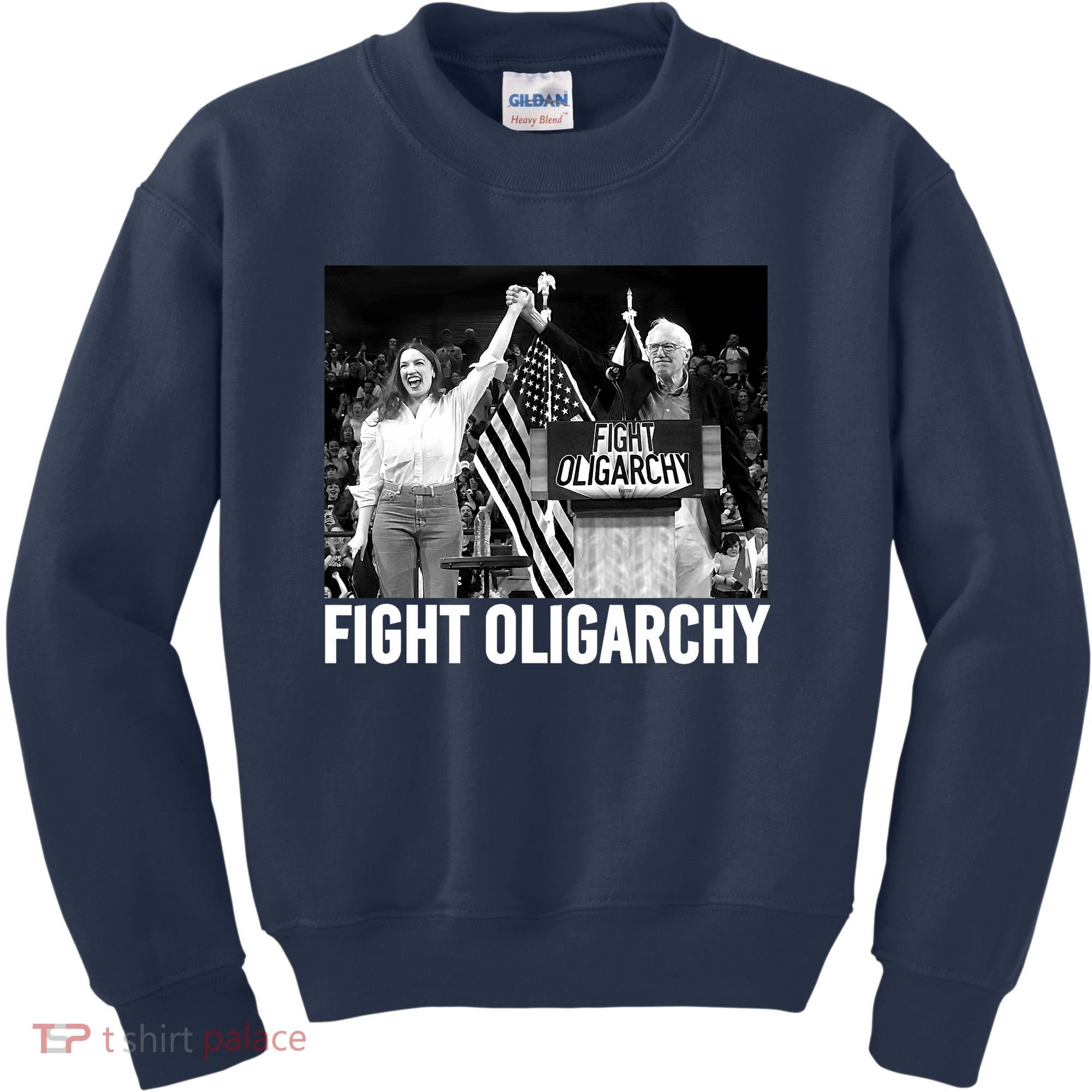 Fight Oligarchy Bernie Sanders And AOC Freedom US Anti Trump  Kids Sweatshirt