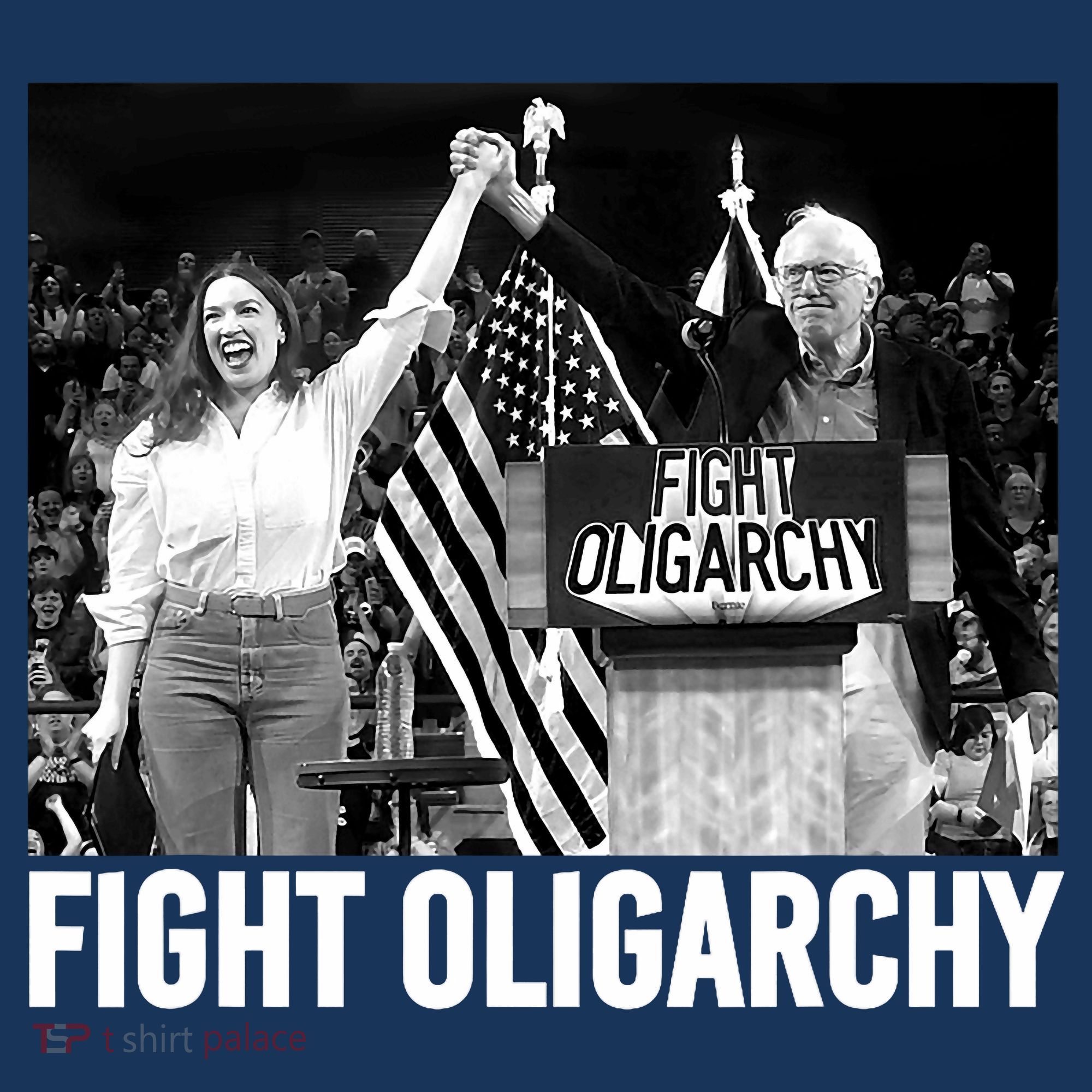 Fight Oligarchy Bernie Sanders And AOC Freedom US Anti Trump  Kids Sweatshirt