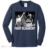 Fight Oligarchy Bernie Sanders And AOC Freedom US Anti Trump  Kids Long Sleeve Shirt thumb 0