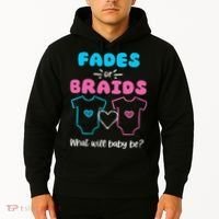 Fades or Braids Gender Reveal Cute Hoodie thumb 2