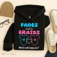 Fades or Braids Gender Reveal Cute Hoodie thumb 4