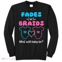 Fades or Braids Gender Reveal Cute Sweatshirt thumb 0