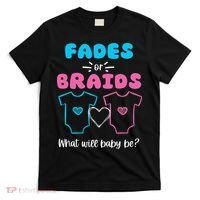 Fades or Braids Gender Reveal Cute T-Shirt thumb 0