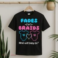 Fades or Braids Gender Reveal Cute T-Shirt thumb 2