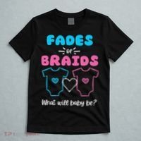 Fades or Braids Gender Reveal Cute T-Shirt thumb 5