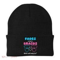 Fades or Braids Gender Reveal Cute Beanie thumb 0