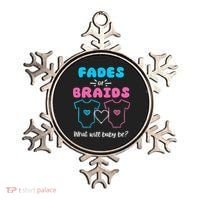 Fades or Braids Gender Reveal Cute Ornament thumb 0