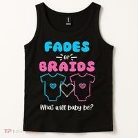 Fades or Braids Gender Reveal Cute Tank Top thumb 2