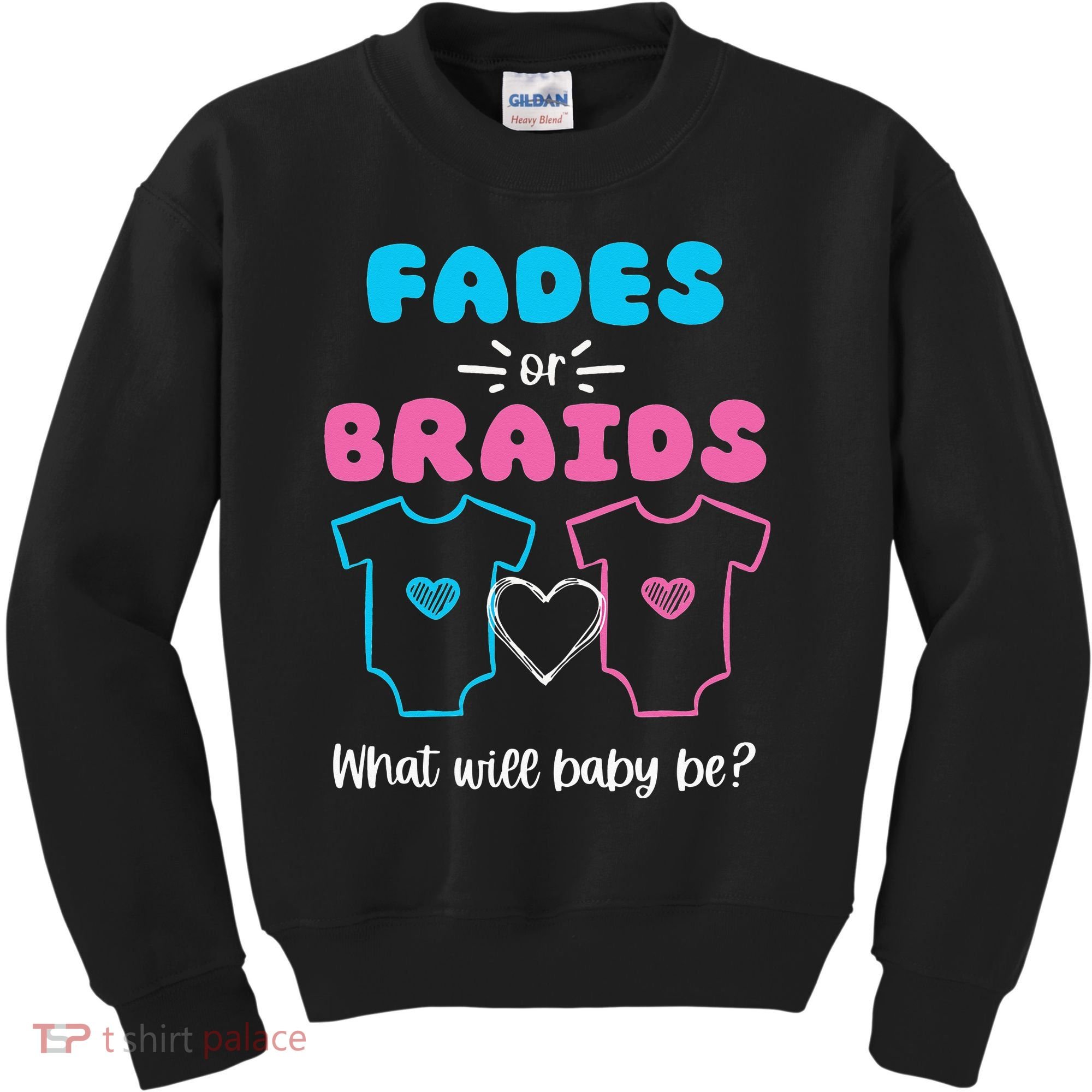 Fades or Braids Gender Reveal Cute Kids Sweatshirt