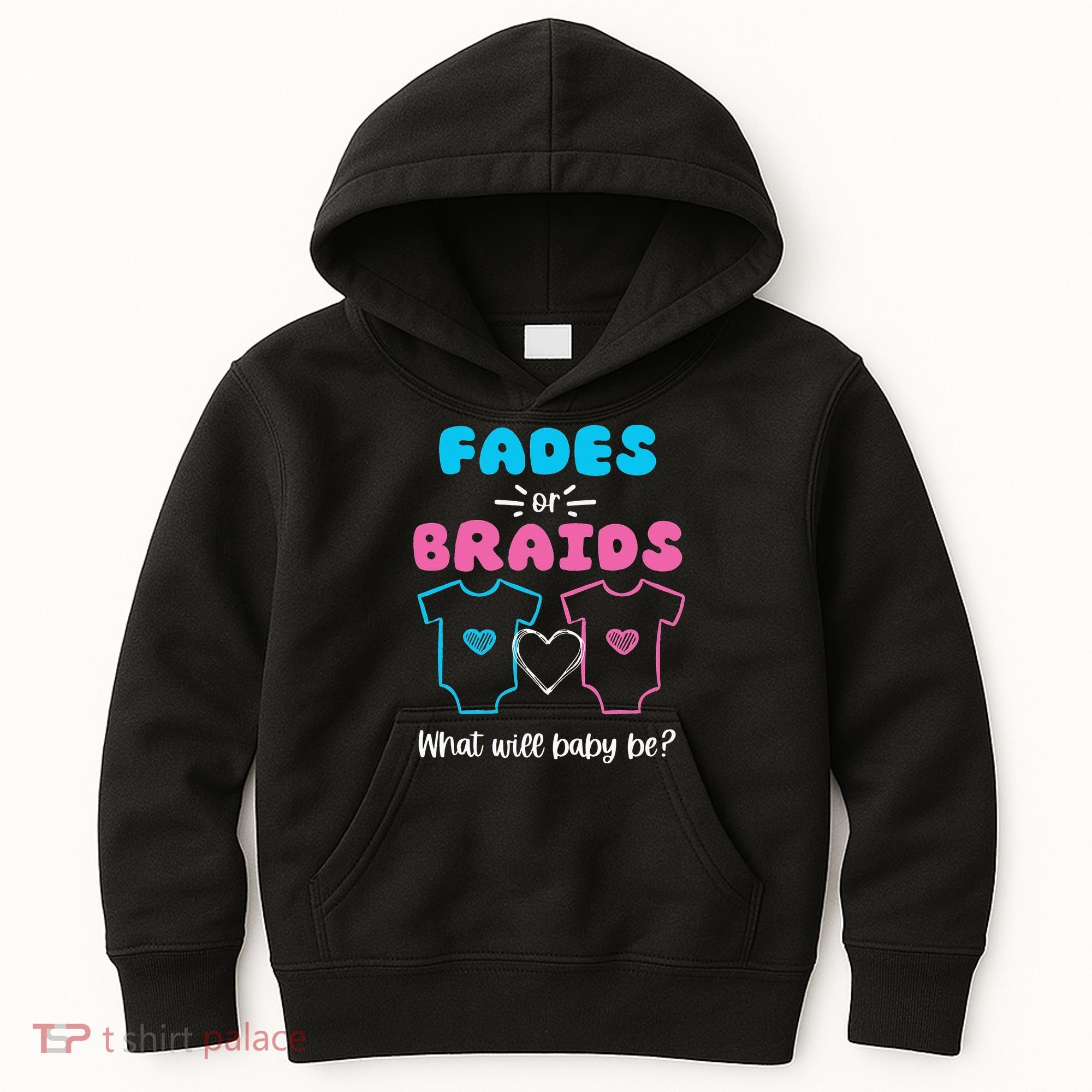 Fades or Braids Gender Reveal Cute Kids Hoodie