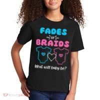 Fades or Braids Gender Reveal Cute Kids T-Shirt thumb 2