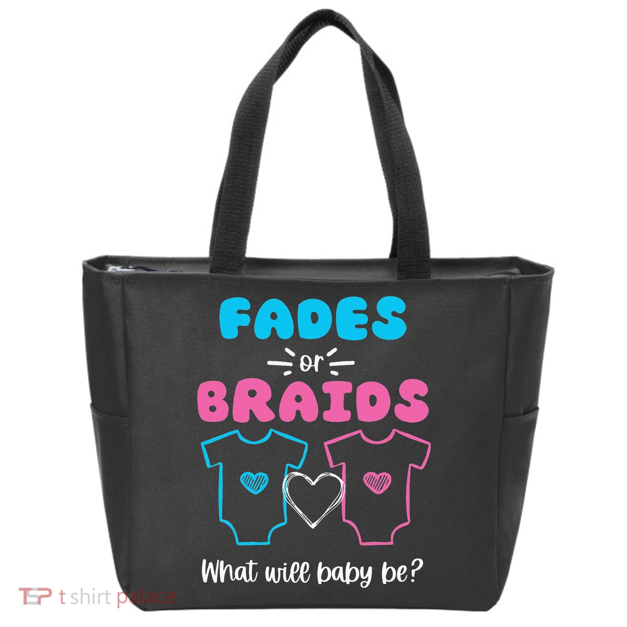 Fades or Braids Gender Reveal Cute Tote Bag