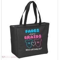 Fades or Braids Gender Reveal Cute Tote Bag thumb 2