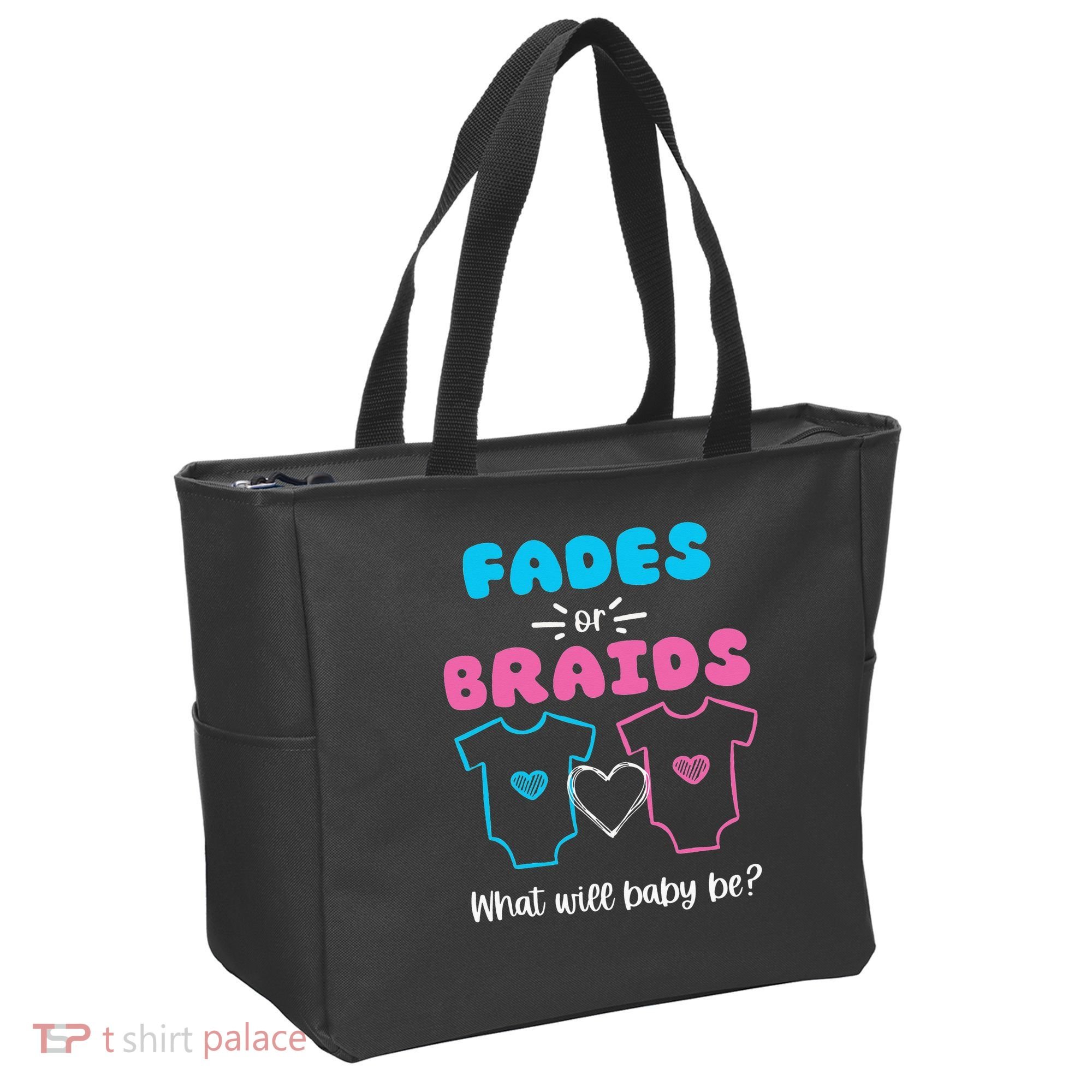 Fades or Braids Gender Reveal Cute Tote Bag