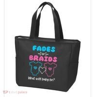 Fades or Braids Gender Reveal Cute Tote Bag thumb 3