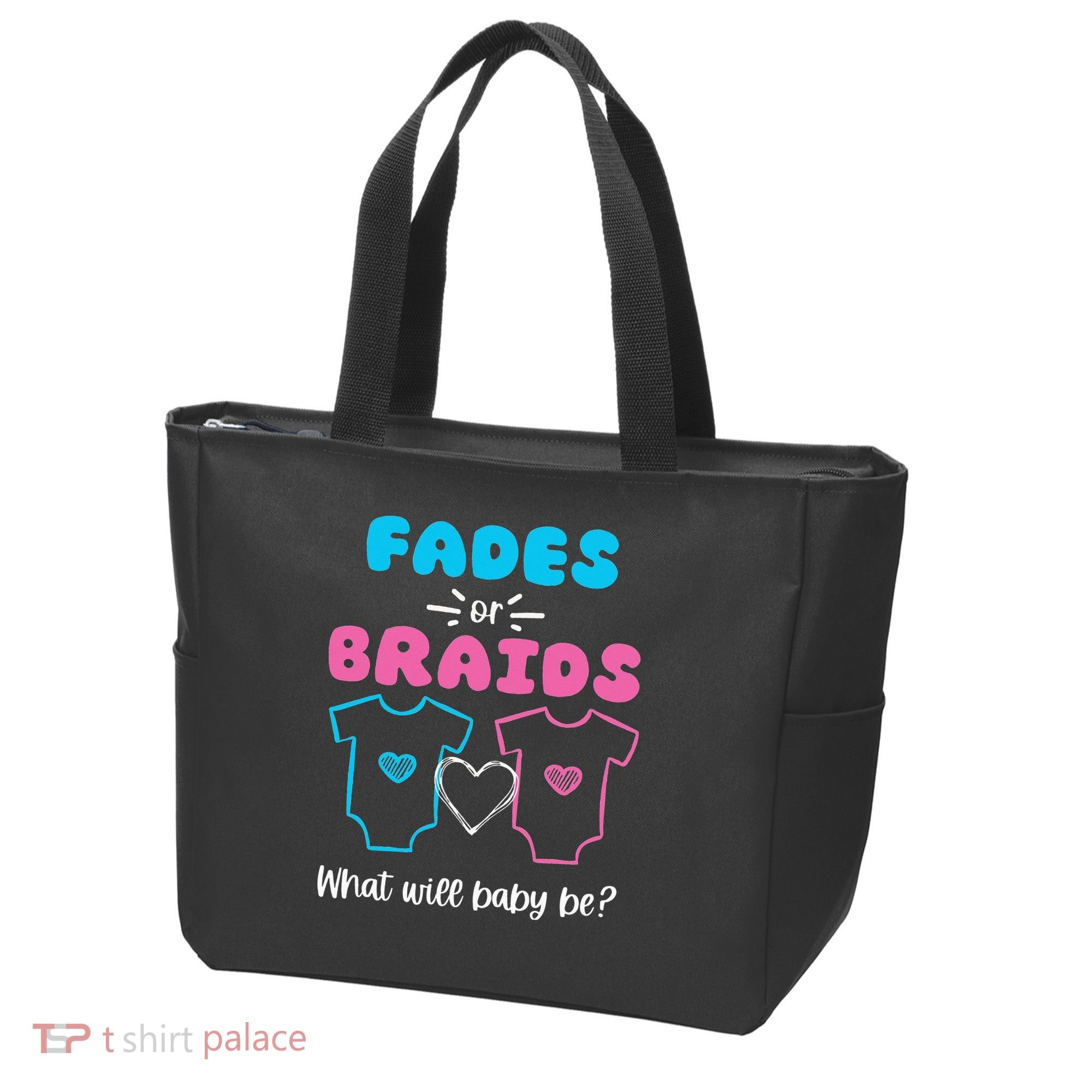 Fades or Braids Gender Reveal Cute Tote Bag