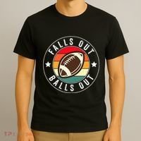 Falls Out Balls Out Retro Football Vintage Thanksgiving T-Shirt thumb 3