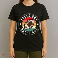 Falls Out Balls Out Retro Football Vintage Thanksgiving T-Shirt thumb 4