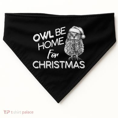 Funny OWL Be Home For Christmas USA-Made Doggie Bandana