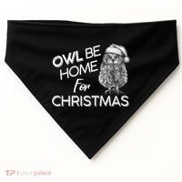 Funny OWL Be Home For Christmas USA-Made Doggie Bandana thumb 0