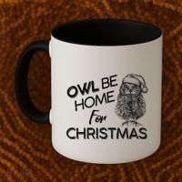 Funny OWL Be Home For Christmas Coffee Mug thumb 2