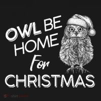 Funny OWL Be Home For Christmas Women's Hoodie thumb 2