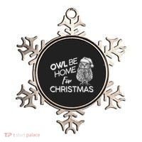Funny OWL Be Home For Christmas Ornament thumb 0