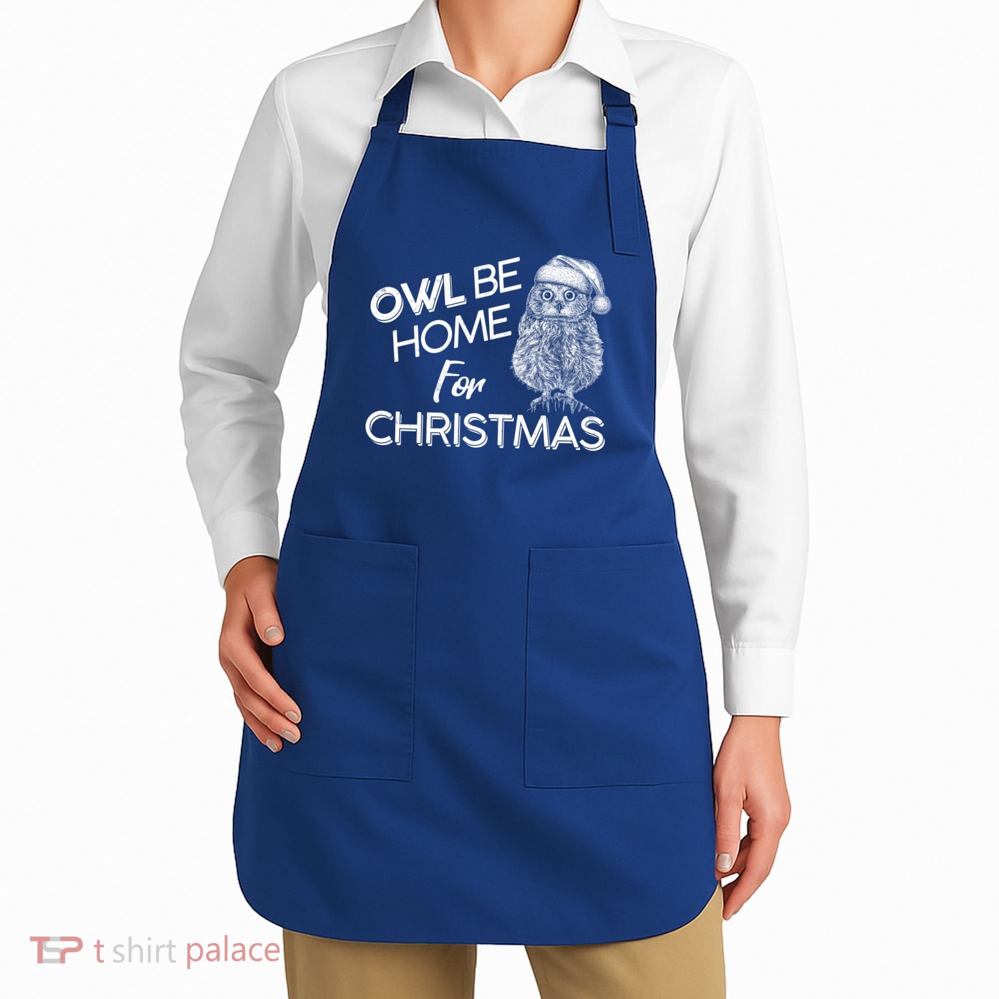 Funny OWL Be Home For Christmas Apron