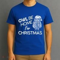 Funny OWL Be Home For Christmas T-Shirt thumb 3