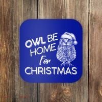 Funny OWL Be Home For Christmas Coaster thumb 0