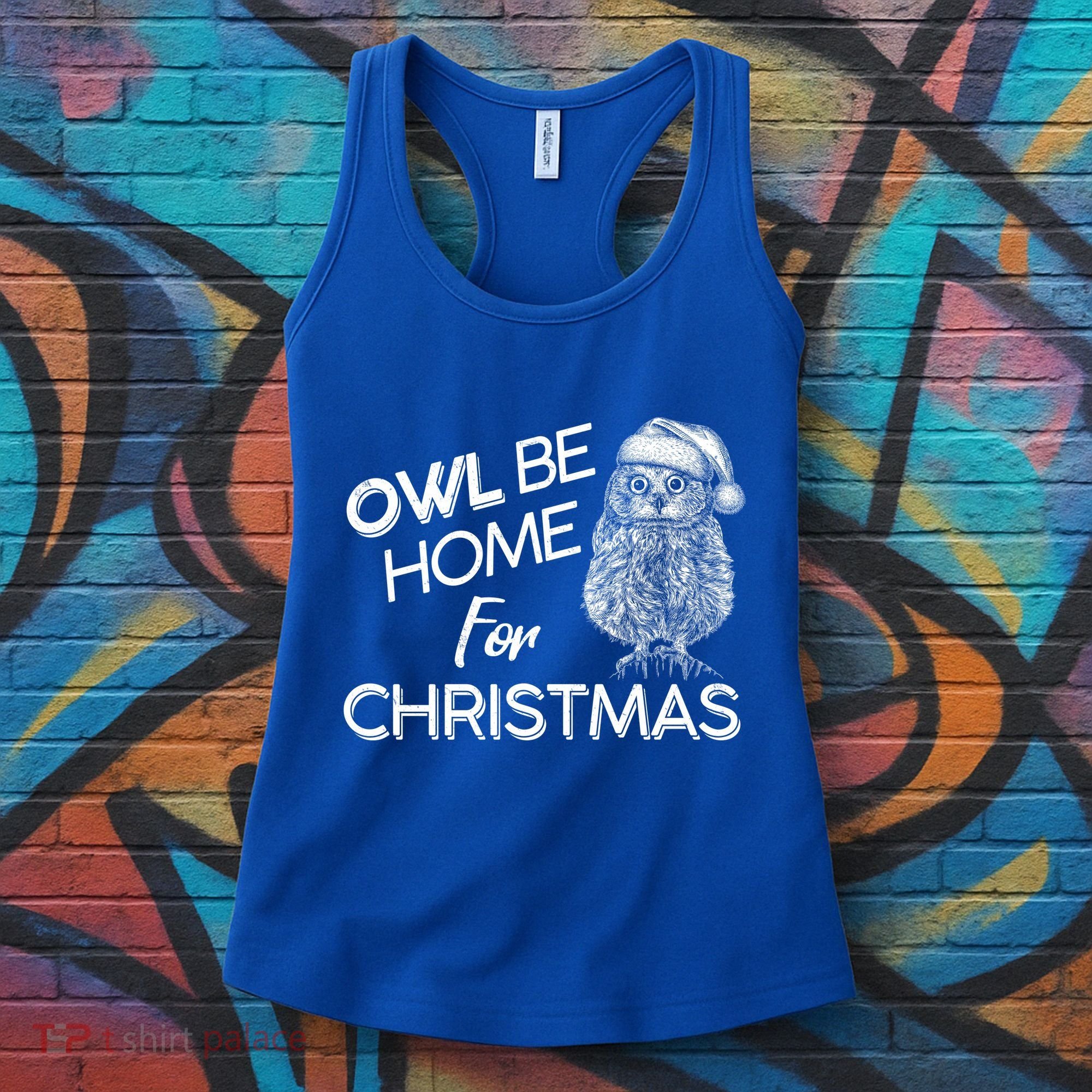 Funny OWL Be Home For Christmas Women's Tank Top
